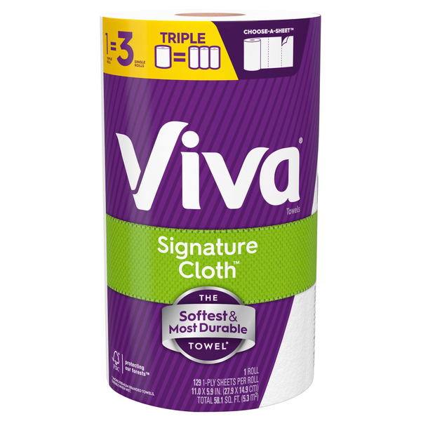 Viva Towels Choose-A-Sheet Triple Roll 1-Ply