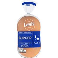 Lewis Bake Shop White Half Pack Burger Buns
