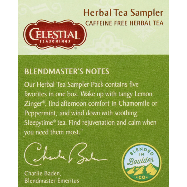 Muestra de Té de Hierbas Celestial Seasonings - 5 Sabores Sin Cafeína