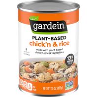 Sopa de Gardein a Base de Plantas con Pollo y Arroz