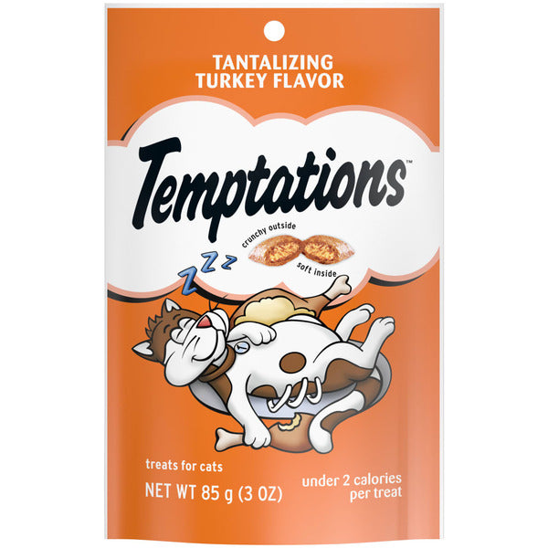 TEMPTATIONS Clásicos Galletas Crujientes y Suaves para Gatos - Sabor Pavo