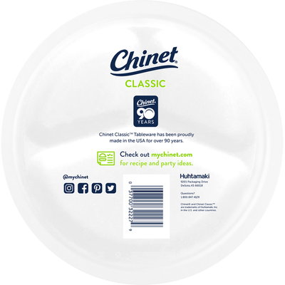Assiettes compartimentées Chinet Classic - 10,375 pouces