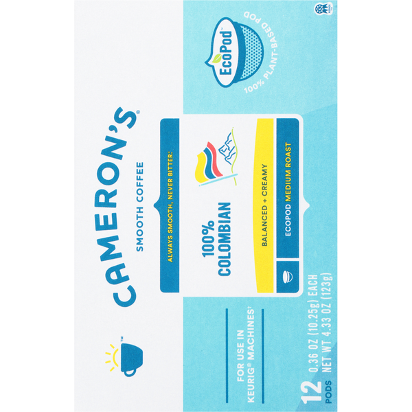 Cápsulas de café Cameron's Coffee tueste medio suave 100% colombiano