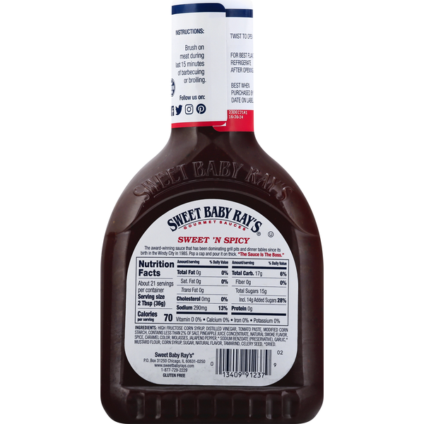 Sweet Baby Ray's Sweet'n Spicy Barbecue Sauce