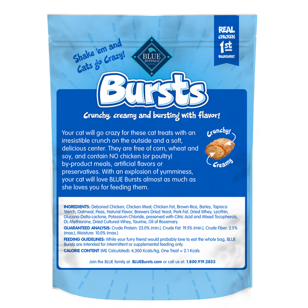 Blue Buffalo Bursts Crunchy Cat Treats - Sabor a Pollo