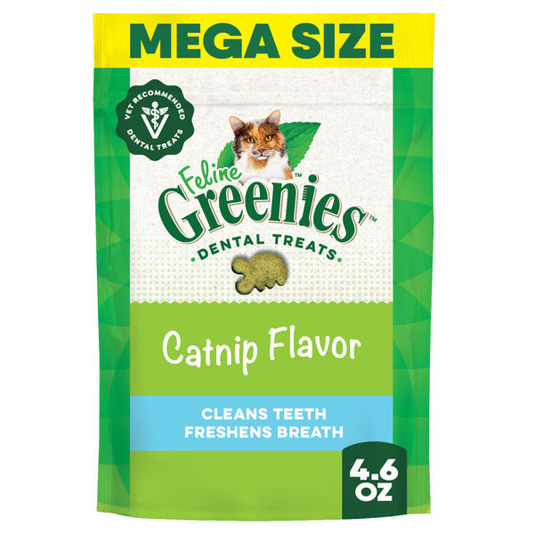 GREENIES Feline Adult Natural Dental Cat Treats, Saveur de Catnip