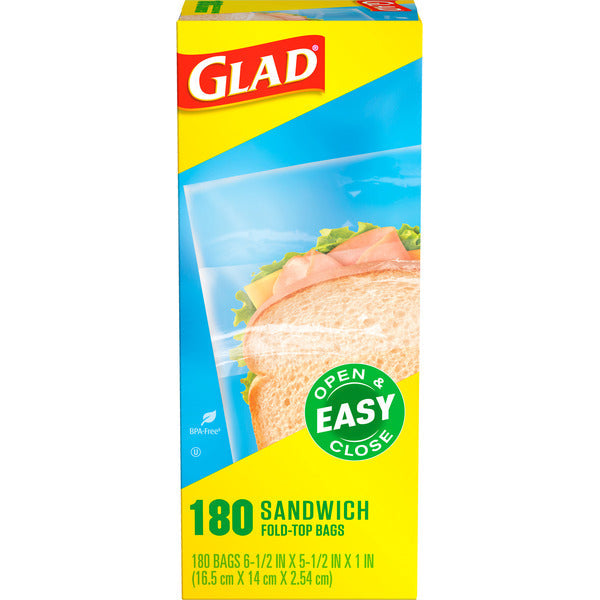 Bolsas de Almacenamiento de Alimentos Glad - Con Cierre Superior para Sándwiches