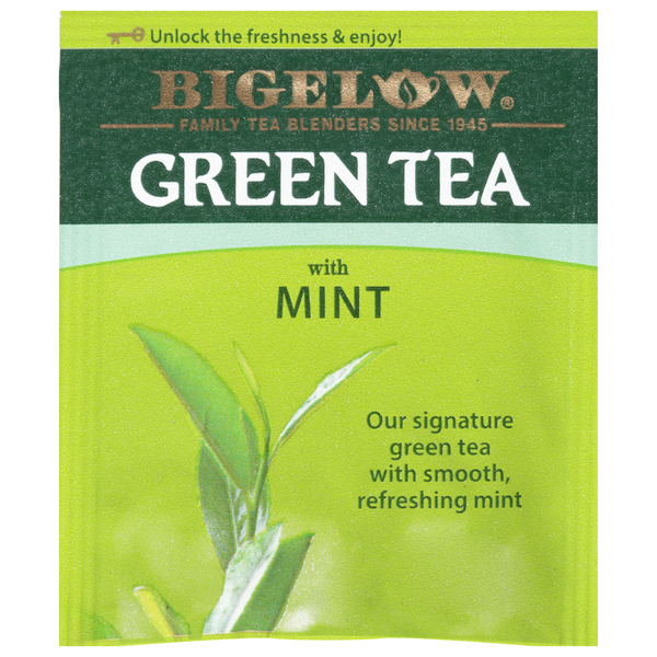 Thé vert Bigelow à la menthe - 20 sachets de thé emballés individuellement
