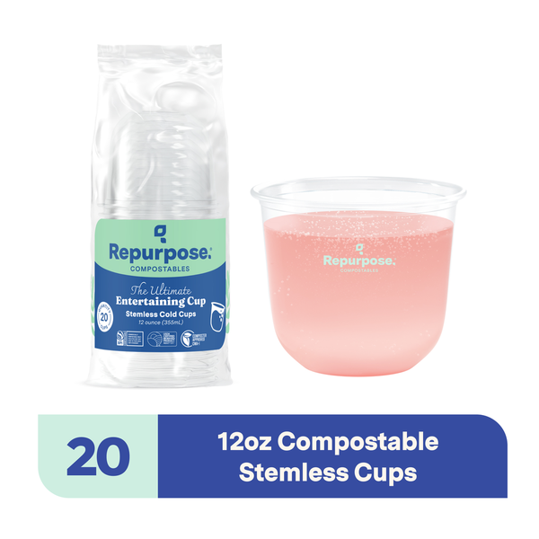 Gobelet sans tige compostable Repurpose (12 oz), 20 CT