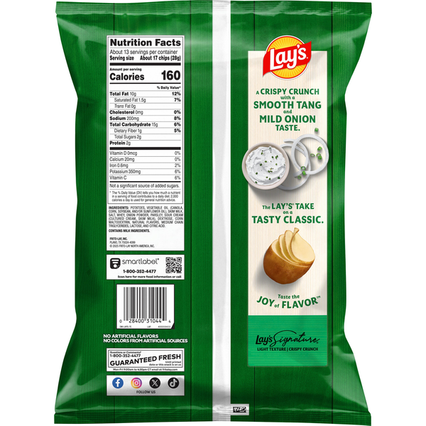 Papas Fritas Lay's Sabor Crema Agria y Cebolla
