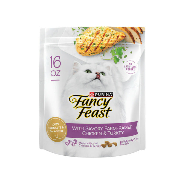 Purina Fancy Feast Comida Seca para Gatos con Pollo y Pavo Sabroso