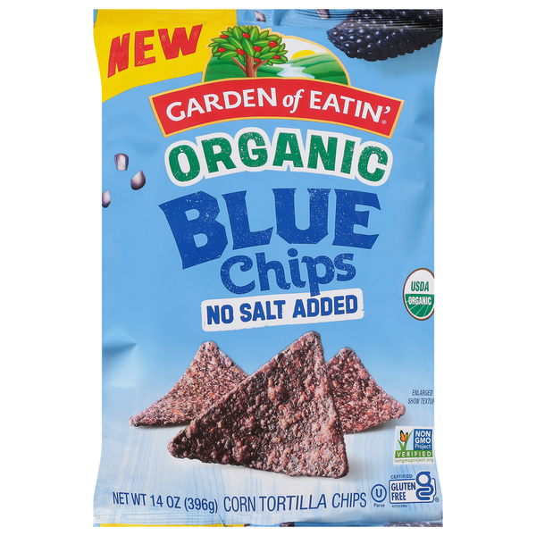 Garden of Eatin' Tortilla Chips de Maíz Azul Orgánico Sin Sal Agregada