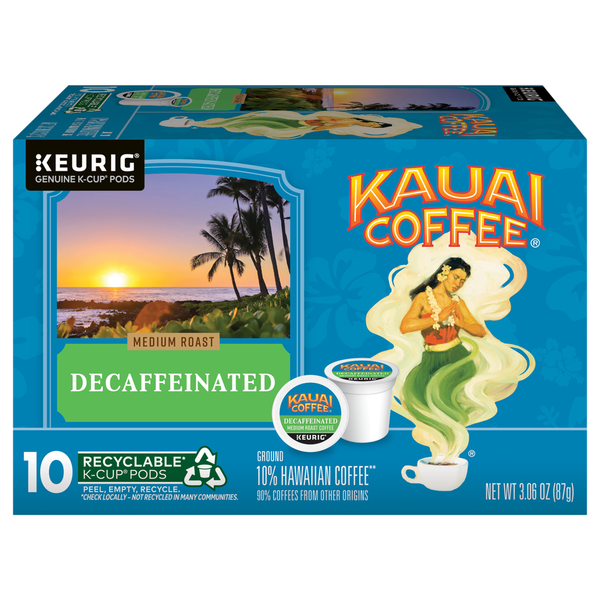 Kauai Coffee Decaffeinated Medium Roast K-Cup Pods