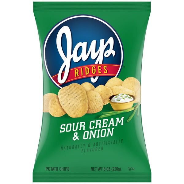 Chips de pomme de terre aromatisés à la crème sure et à l'oignon Jays Ridges