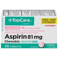 TopCare Aspirina de Baja Dosis, 81 mg, Tabletas Masticables