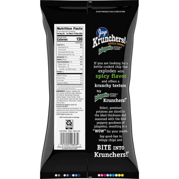 Krunchers Kettle Cooked Potato Chips - Jalapeno Flavor