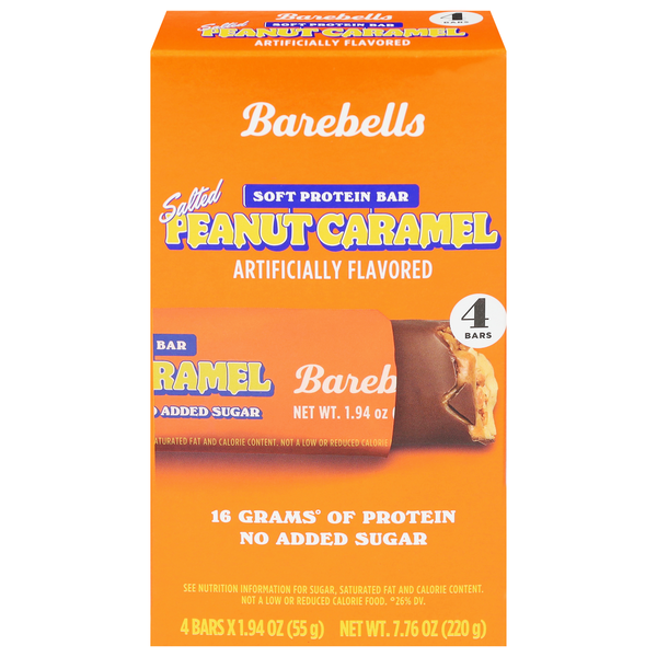 Barra de Proteína Barebells Sin Azúcar Añadido Sabor Caramelo de Cacahuete Salado