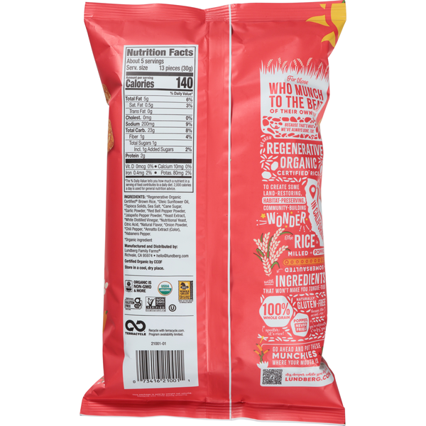 Gâteaux de riz épicés bio Lundberg Family Farms