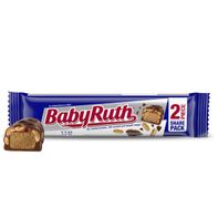 Barra de Chocolate Baby Ruth con Caramelo, Cacahuetes y Nougat - Paquete para Compartir de 2 Piezas