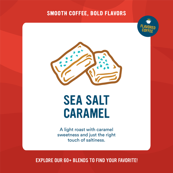 Café moulu léger au caramel au sel de mer de Cameron