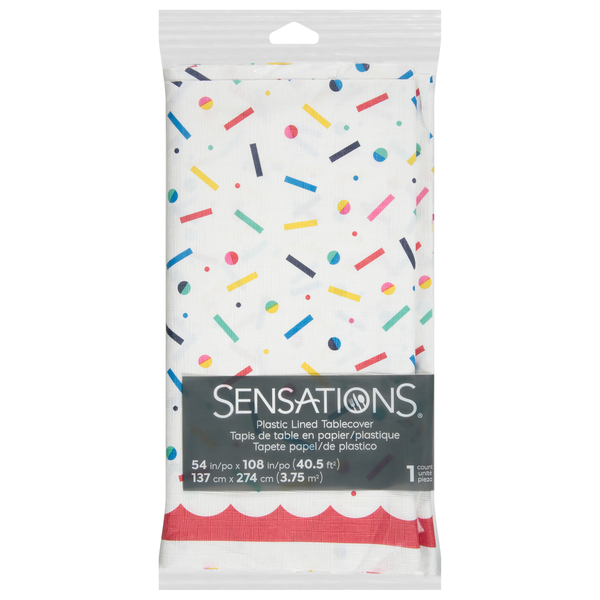 Sensations Birthday Bliss Plastic Lined Tablecover