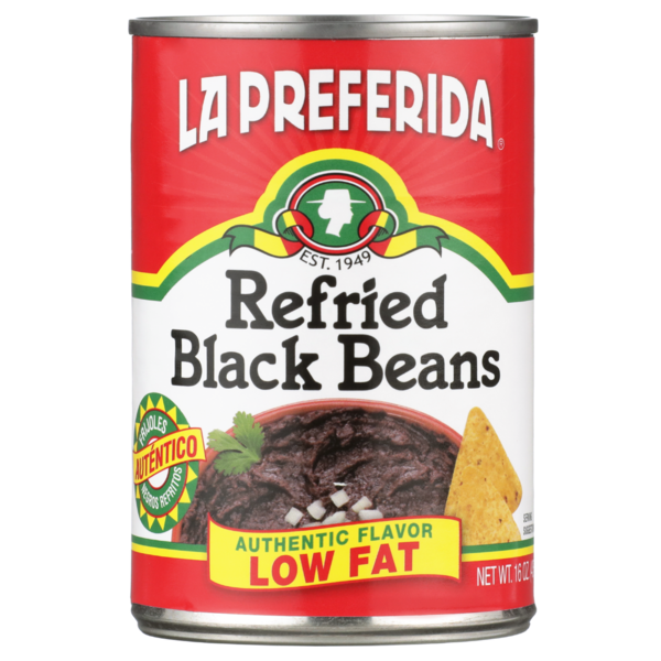 Frijoles Negros Refritos Bajos en Grasa La Preferida