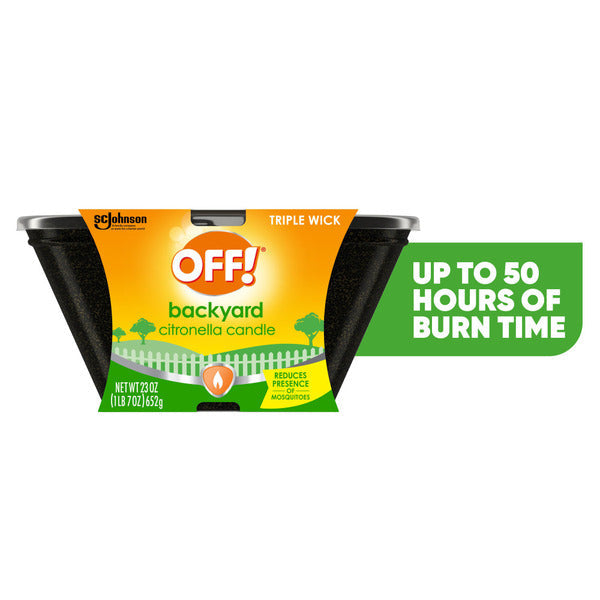 Cubeta de vela aromática de citronela Off!® de tres mechas