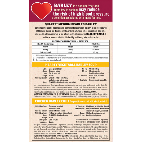 Quaker Medium Pearled Barley