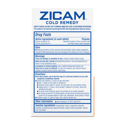 Zicam Zinc Cold Remedy Ultra Rapidmelts - Saveur Cerise