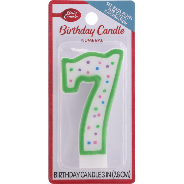 Vela de Cumpleaños Betty Crocker, Número 7, 3 Pulgadas