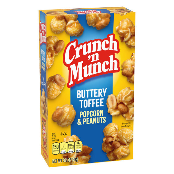 Crunch ‘n Munch Popcorn au Toffee Beurré avec Cacahuètes