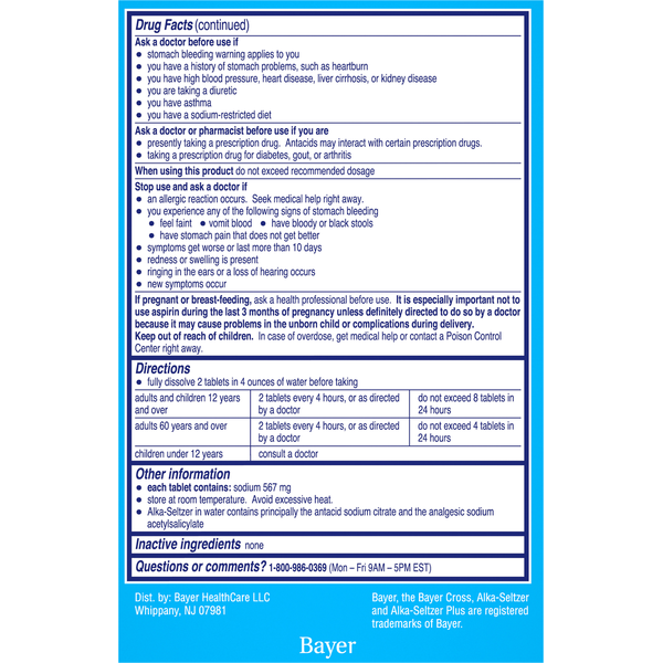 Alka-Seltzer Multi-Symptom Relief Effervescent Tablets
