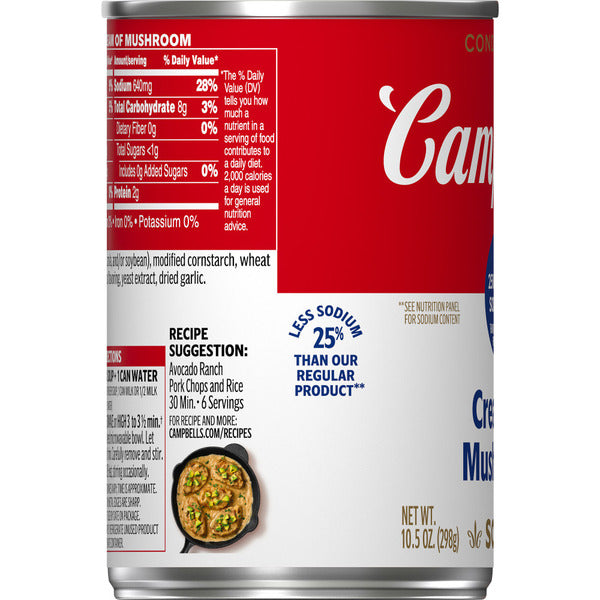 Sopa de Champiñones Campbell's 25% Menos Sodio
