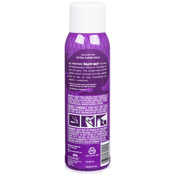 Aqua Net Extra Super Hold Hairspray - Unscented Aerosol