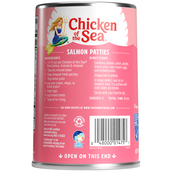 Saumon rose d'Alaska pêché à la ligne de Chicken of the Sea, style traditionnel