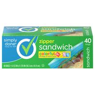 Simply Done Colorful Zipper Sandwich Bags