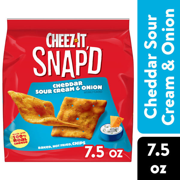 Cheez-It Snap'd Cheddar Sour Cream & Onion Baked Chips, 7.5 oz