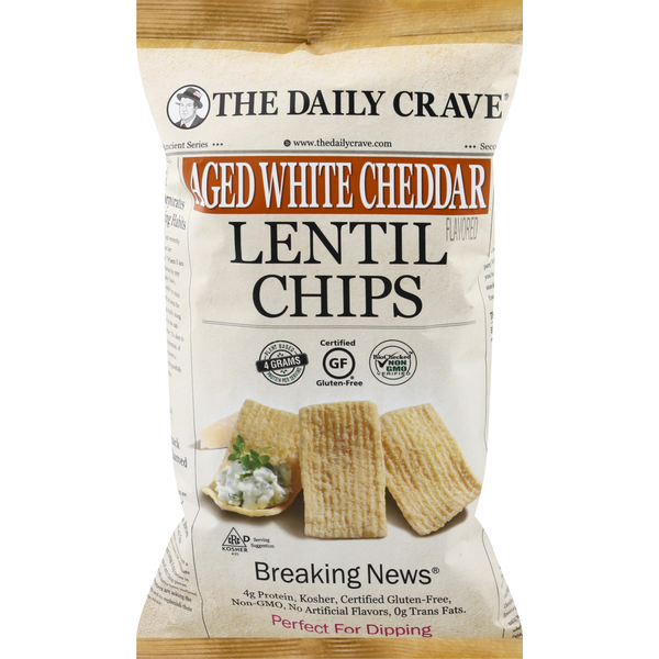 The Daily Crave Lentil Chips - Aged White Cheddar