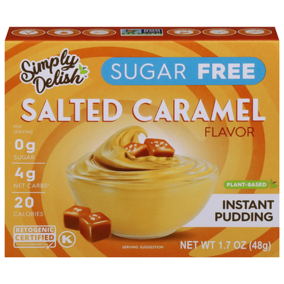 Simply Delish Pudding Instantáneo de Caramelo Salado Sin Azúcar