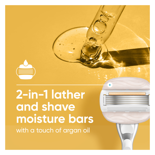 Rasoir pour femmes Venus Moisture Glide avec recharges et support de douche