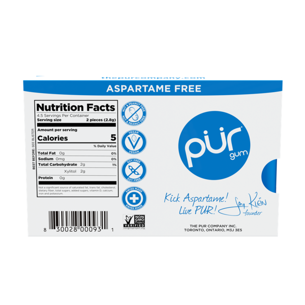 Chicle Natural Sabor Menta PÜR - Sin Aspartame
