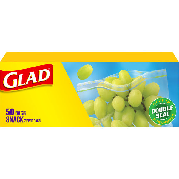 Glad Zipper Food Storage Plastic Bags - Snack Size
