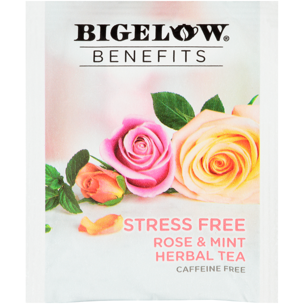 Té de hierbas Bigelow Benefits Stress Free de rosa y menta