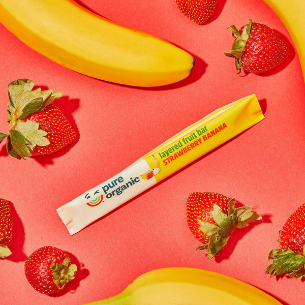 Pure Organic Strawberry Banana Layered Fruit Bars - 12 Count