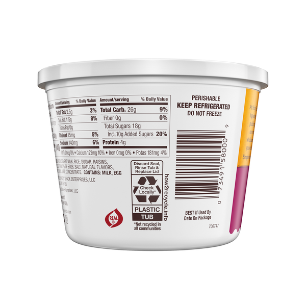 Kozy Shack Cinnamon Raisin Rice Pudding - Gluten Free Delight