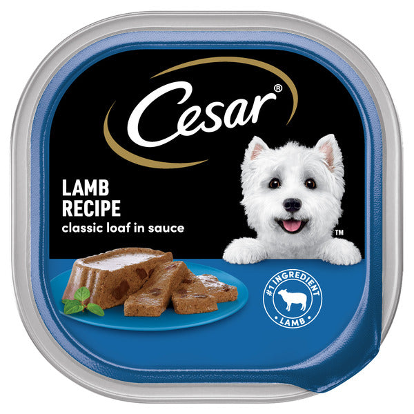 Cesar Loaf en Salsa Comida Húmeda para Perros Adultos Receta de Cordero, 3.5 oz.