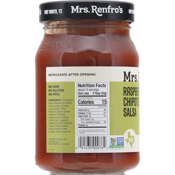 Salsa de Frambuesa y Chipotle de Mrs. Renfro - Media