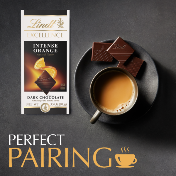 Lindt Excellence Intense Orange Dark Chocolate with Almonds