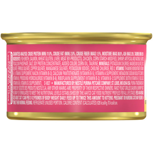 Purina Fancy Feast Saumon Grillé et Crevettes Nourriture Humide pour Chats