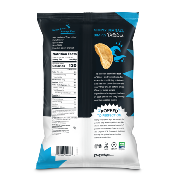 popchips Sea Salt Potato Chips - Gluten-Free Snack